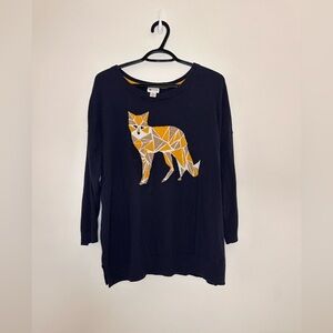 Stylus Geometric Fox Knit Sweater